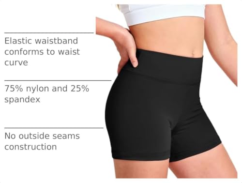 Kids Dance Shorts - Black, 9-10 Years for Gymnastics & Volleyball