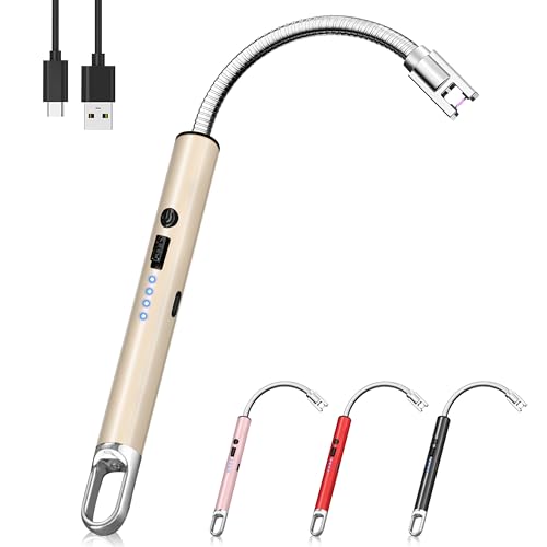 Electric Rechargeable Candle Lighter - Windproof Plasma Lighter - Gold