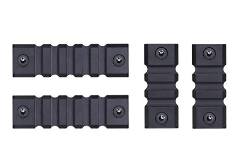 Aluminum Picatinny Rail Section Pack - Black - 2x 2.2" & 2x 3"