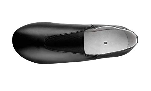 Linodes Leather Toddler & Kids Jazz Slip-On Shoes Black, Elastic Top - 3 Little Kid