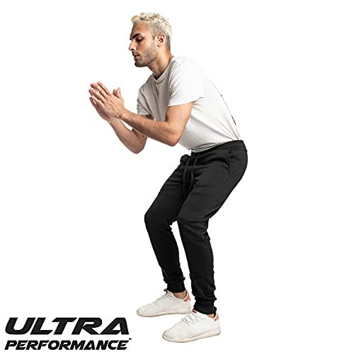 Ultra Performance Men’s 3 Pack Fleece Sweatpants with Pockets - Large Black