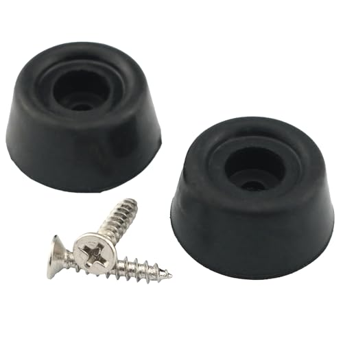 4-Pack Pool Cue Stick Rubber Bumpers with Screws - Black