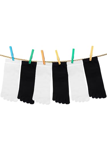 Bencailor Cotton Toe Socks for Women & Men - Quarter-Crew, Size 8-11, Classic Style