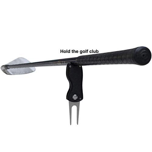 Golf Divot Repair Tool with Magnetic Ball Marker - Black