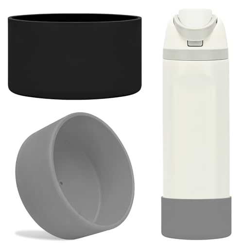 Silicone Boot for Owala FreeSip Bottles - 2-Piece Set, 24oz - Black & Grey