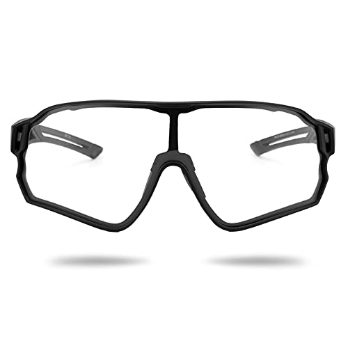 Photochromic Cycling Sunglasses for Men - Lightweight Black