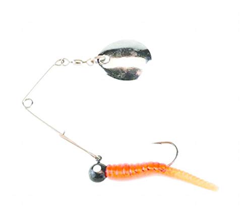 Beetle Spin Nickel Blade Fishing Lure - Fire Orange Crawfish