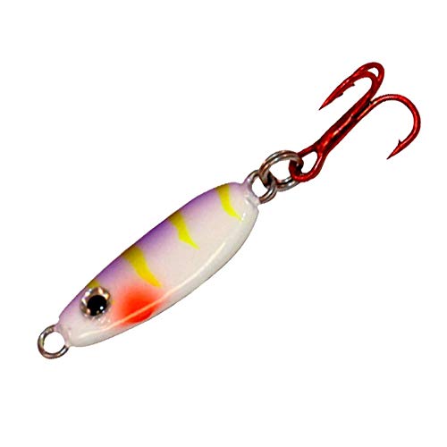 Forage Minnow Ice Fishing Jigging Spoon - 1/4 oz - UV Electric Perch