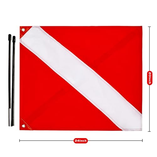 Dive Flag for Boat 20 x 24 in with Removable Stiffening Pole – FLAGMESAGE
