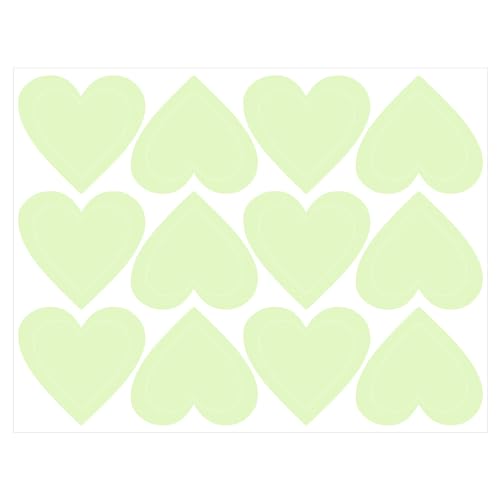 MECCANIXITY Glow in The Dark Heart Decals Decor Green Wall Stickers for Ceiling Bedroom Bedding Room 1 Set
