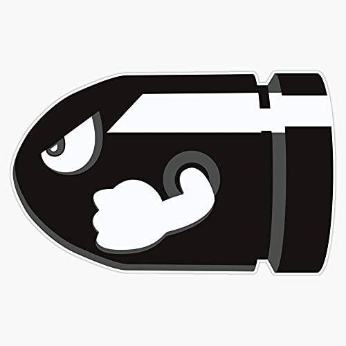 Bullet Bill Vinyl Decal - 5 Inch Weatherproof Bumper Sticker