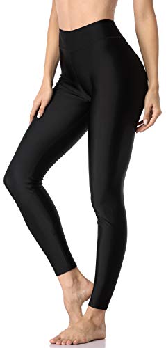 ATTRACO High Waisted Long Swim Leggings for Women - Black, 3X