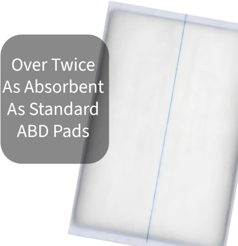 Vakly ABD Pads 5x9 Sterile – 100 Pack, Extra Absorbent Non-Adherent Wound Dressings