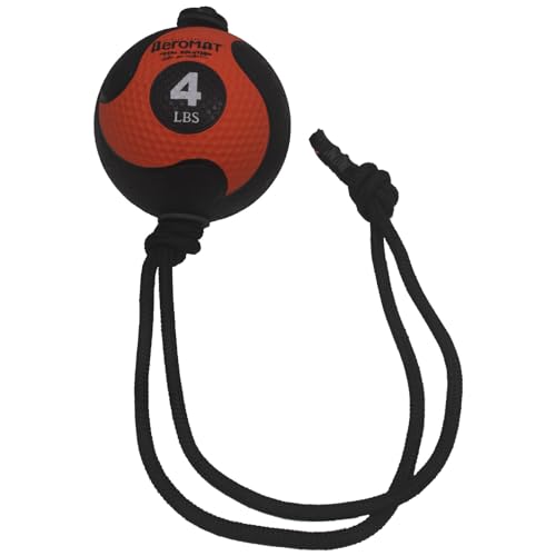 4 lbs Power Rope Medicine Ball for Core Strength - Black/Orange