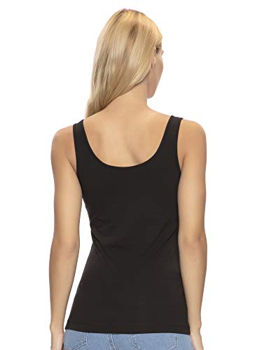Felina Women's Cotton Modal Reversible Tank Top 4-Pack Small Heather Grey