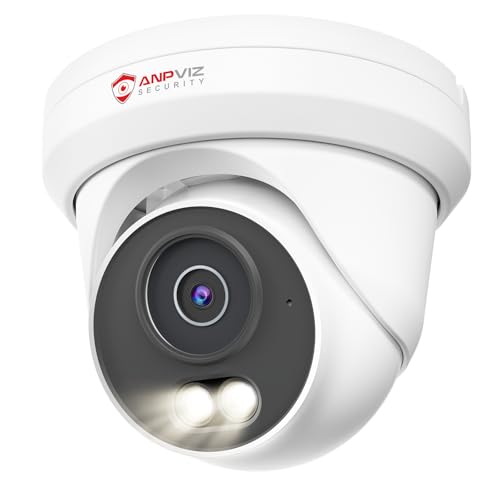 Anpviz 6MP PoE IP Camera, 3K Full Metal Turret Security IP Camera Outdoor Indoor, Smart Dual Light Color Night Vision, AI Human Vehicle Detection, Built-in Mic, 2.8mm Lens, IP66 Waterproof, NDAA