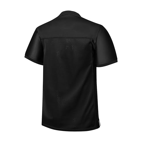 YWIES Unisex Football Jersey Mesh Shirt Large Black - Practice/Team Jersey