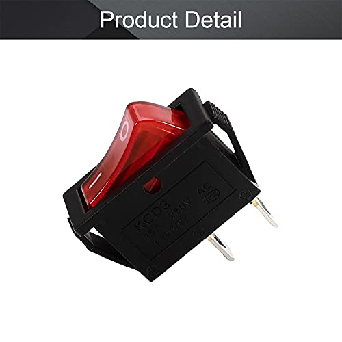 2-Pin SPST Rocker Switch - 15A 250V On/Off Boat Toggle Switch