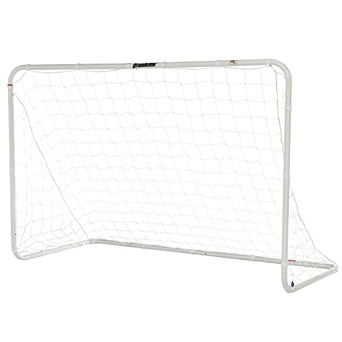 6' x 4' Quick-Setup Steel Soccer Goal - Non-Folding, White