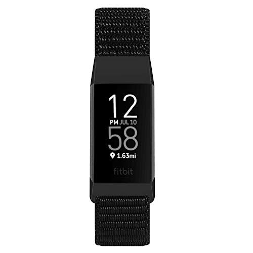 Nylon Watch Band for Fitbit Charge 4/3/SE - Dark Black