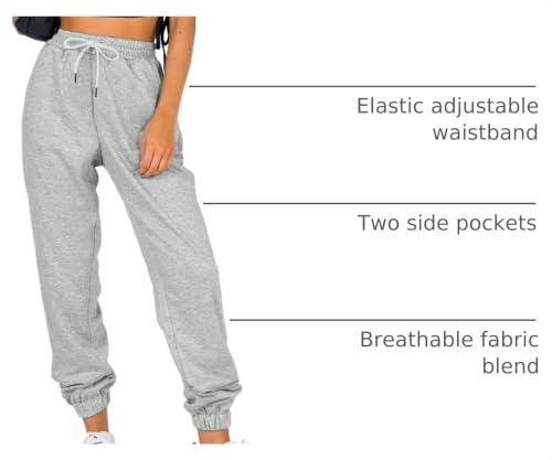 ATHMILE Women’s Baggy Grey Lounge Sweatpants Small - Casual Joggers