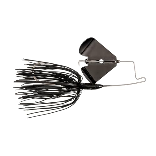 Fishing Buzzbait - Head-Knocking Design, Black with Black Blade - 3/8 oz