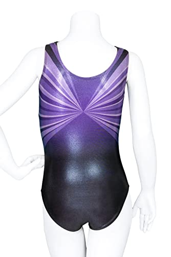 Destira Girls' Interstellar Rhinestone Gymnastics Leotard - Dazzling Crystals, Size 6