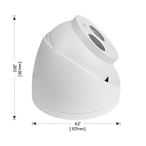 R-Tech 2MP TVI Turret Dome Camera with Matrix IR Night Vision, 4-inch Security Analog Camera, IP 67 Outdoor Weatherproof, Full Metal Housing, 4-in-1 AHD/CVBS/CVI/TVI - 2.8mm Fixed Lens