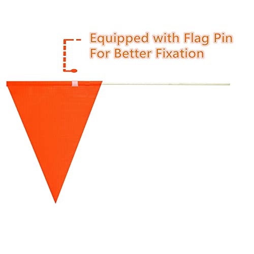 Upgraded Bike Flags with Pole, 6 ft High Visibility Orange Fags
