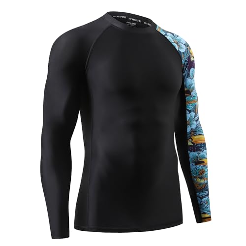 Men's Long Sleeve Rash Guard - UPF 50+ UV Protection, Quick Drying - X-Large