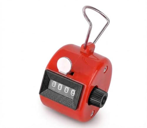 4-Digit Mechanical Hand Tally Counter - Manual Clicker with Finger Ring