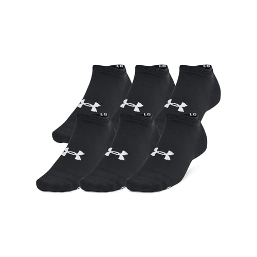 Under Armour Unisex Adult Essential Low Socks 6-Pack Black Large