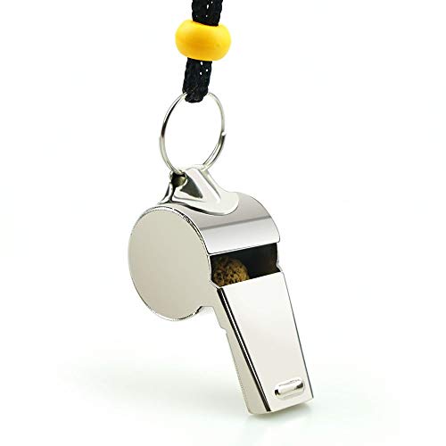 Stainless Steel Whistle Set - 2 Pack with Lanyards for Coaches & Officials