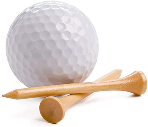 Professional Wooden Golf Tees - 2 3/4 Inch, Pack of 100, Natural