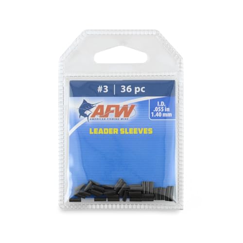 Fishing Crimp Sleeves - Copper, Versatile, 36 Count - Black #3/.055"