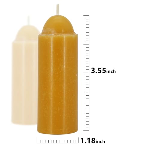 NOMFIX 15H+ Natural Beeswax Emergency Candles for Lanterns – 20-Pack, Unscented