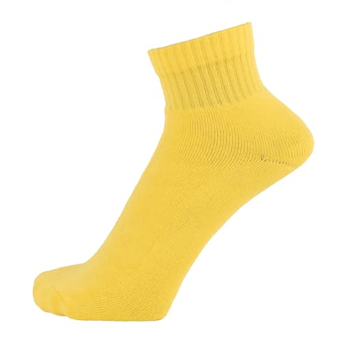Athletic Sports Ankle Trainer Socks - Combed Cotton Terry - Yellow