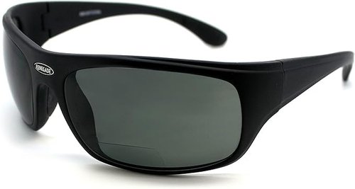 Renegade Patented Bifocal Polarized Reader Full Rim Men's Fishing Sunglasses 100% UV Protection with Microfiber Bag (Matt Black Frame, Smoke Lens -600882, Bifocal +1.50)