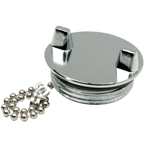 Seachoice Chrome-Plated Gas Fill Cap Replacement for Deck Mount Fill Plate