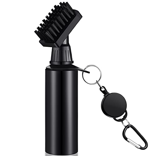 Golf Club Cleaning Brush with 4oz Squeeze Water Bottle - Retractable Hook