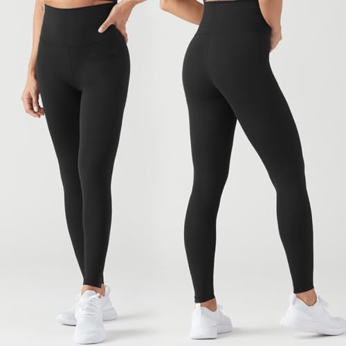 VALANDY High Waisted Full Length & Capri Leggings for Women - 7 Pack Black, Large-X-Large