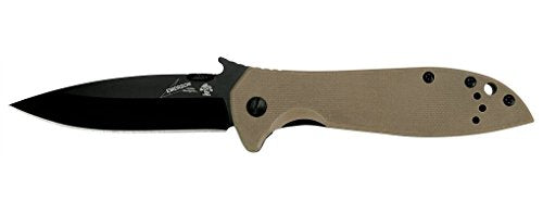 Kershaw Emerson CQC-K Pocket Knife - Model 6054BRNBLK, Manual Folding with Wave Feature
