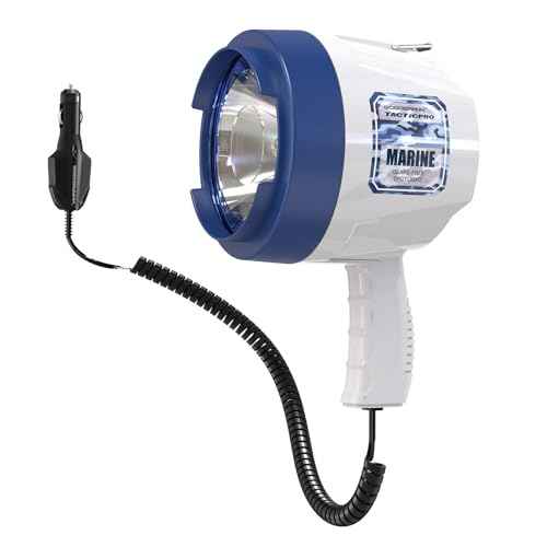 GOODSMANN Spotlight Outdoor Handheld 12v Spot Light 1200 Lumen spotlights with Cigarette Lighter for Boat Marine Glare-Free Bright Plug in Spotlight for Car Corded Floodlight