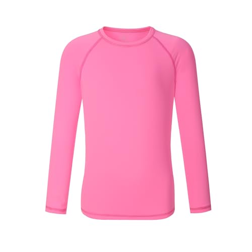 Girls UV Protection Neon Swim Shirt - 7-8 Years / Pink