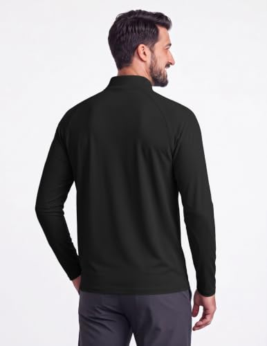 COOFANDY Men's Large Black Quarter Zip Golf Pullover Athletic Sweatshirt