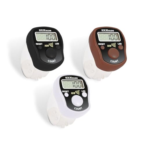 Digital Finger Counter Clicker - 3 Pack with LED Display