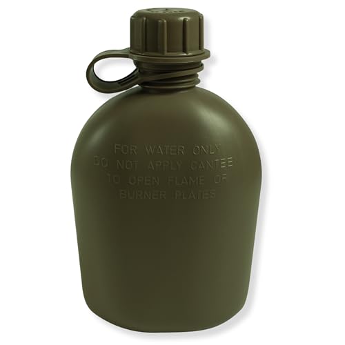 Military-Style 1 Qt. Rugged Plastic Canteen Water Bottle - Olive Drab