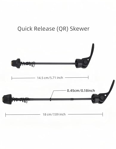 Quick Release Bike Skewer Set 145/180mm - 18cm Tool-Free for MTB/Road Bikes
