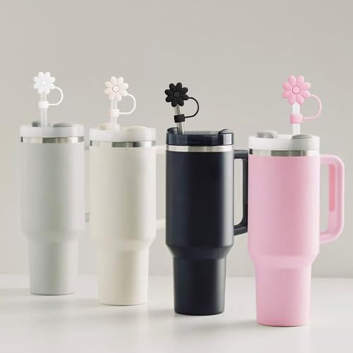 Straw Covers for Stanley Cups - 4 PCS Colorful Flower Design
