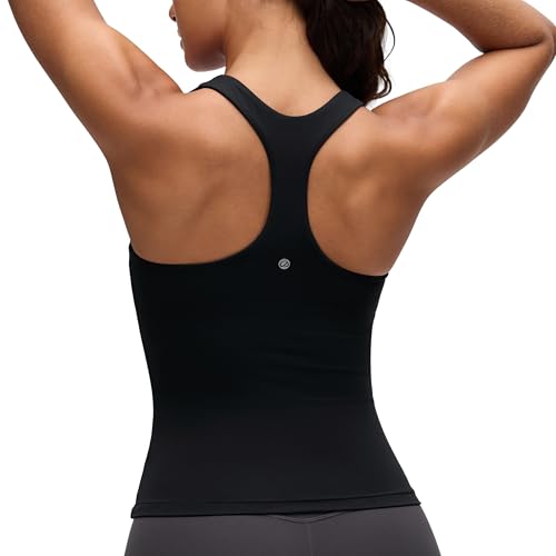 Butterluxe Racerback Tank Top for Women - Built-in Bra, Soft & Light Support